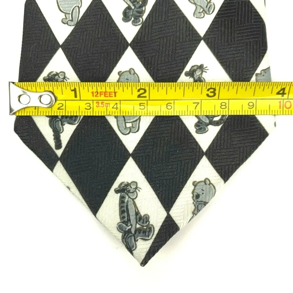 Winnie the Pooh DISNEY Off White & Black POOH & TIGER Polyester Necktie KOREA
